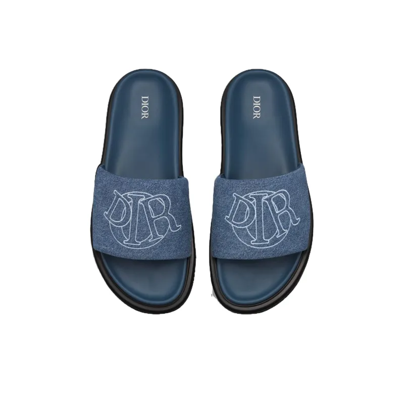 DIOR Aqua EVA Abrasion Resistant Slide Slippers Men's Blue-3