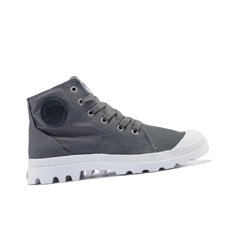 Palladium Pampa D3 Mid Wear Resistant Height Increasing High Top Canvas Shoes Unisex Gray-1