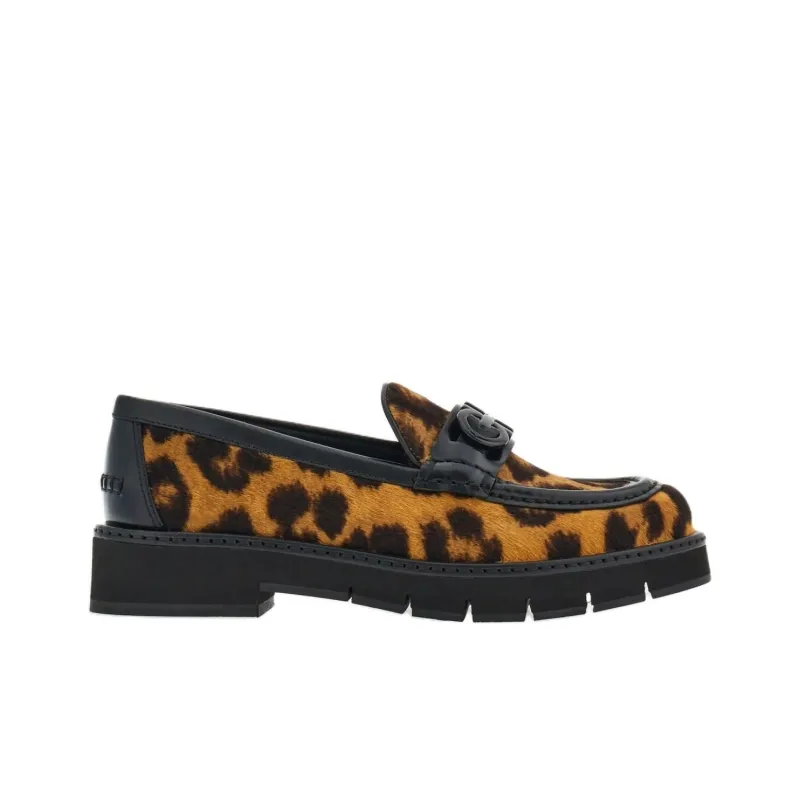 FERRAGAMO GANCINI Loafers 3cm Women's Animal-1