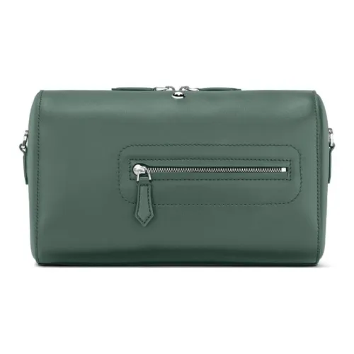 MONTBLANC Cow Leather Messenger Bag Shoulder Bag Crossbody Bag Small Size Men's Wicker Pine Green
