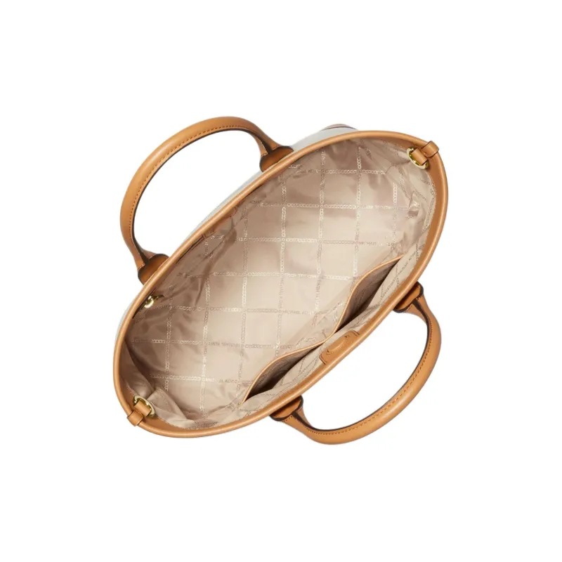 MICHAEL KORS Fabric Shoulder Bag Crossbody Bag Handbag Medium Size Women's Ecru & Peanut Color-2