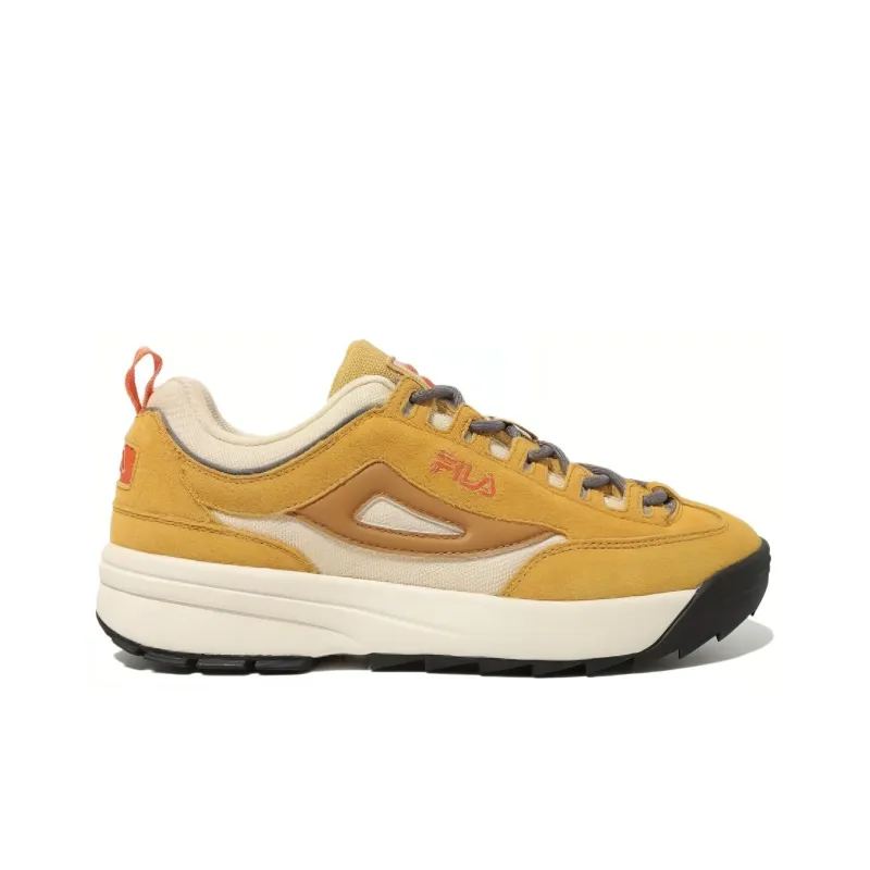 FILA Cushioning Wear Resistant Low Top Chunky Sneakers Unisex Beige Yellow-1