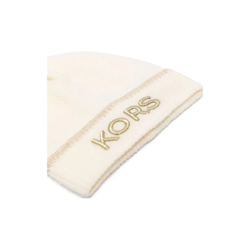MICHAEL KORS Logo Embroidered Pompom Detailed Knitted Beanie-1