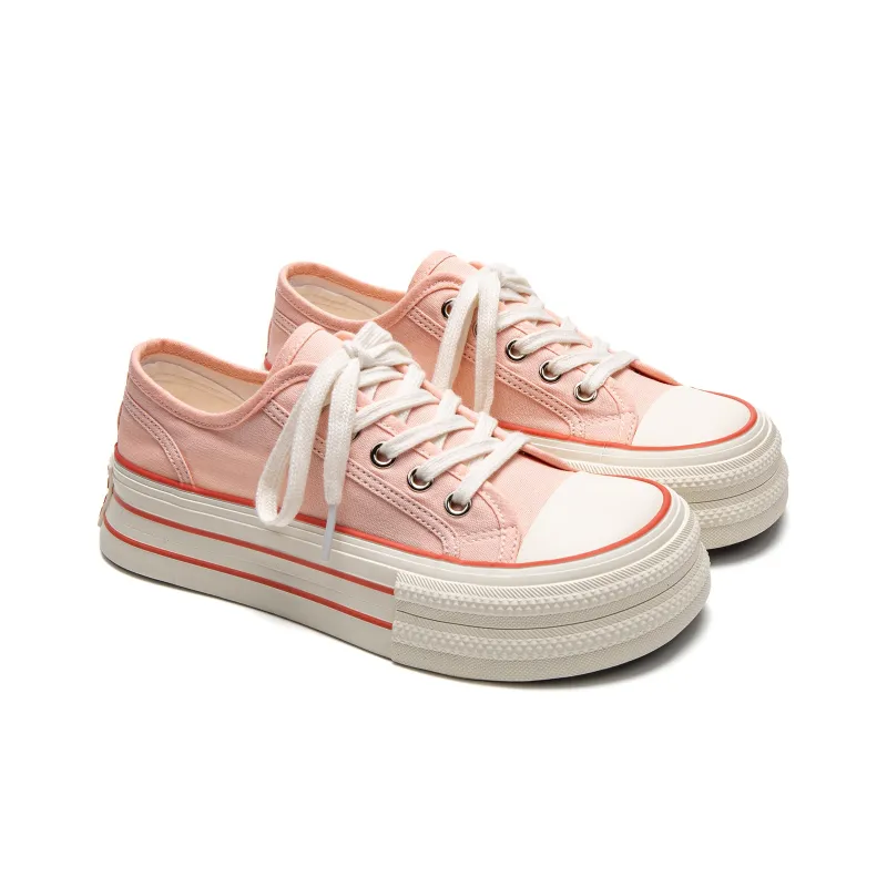 STAE Breathable Lightweight Height Increasing Low Top Canvas Shoes Women's-1
