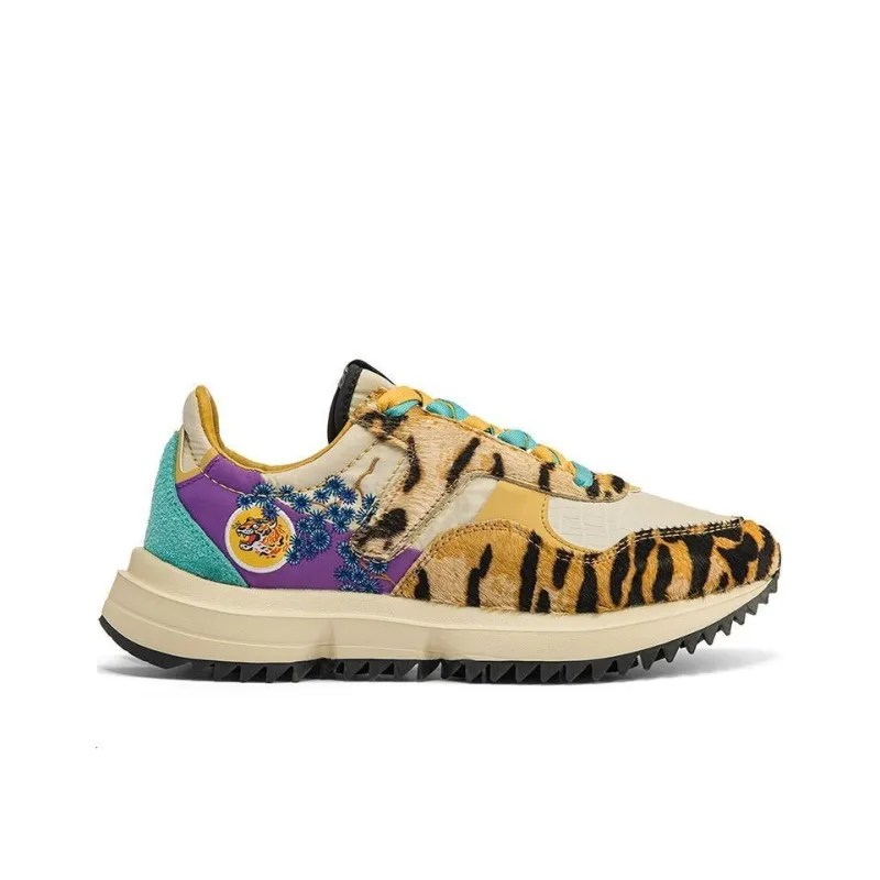 Kappa KAPPA Year Of The Tiger Collection Wear-Resistant Coverage Low-Top Running Shoes Unisex Silver Gray-1