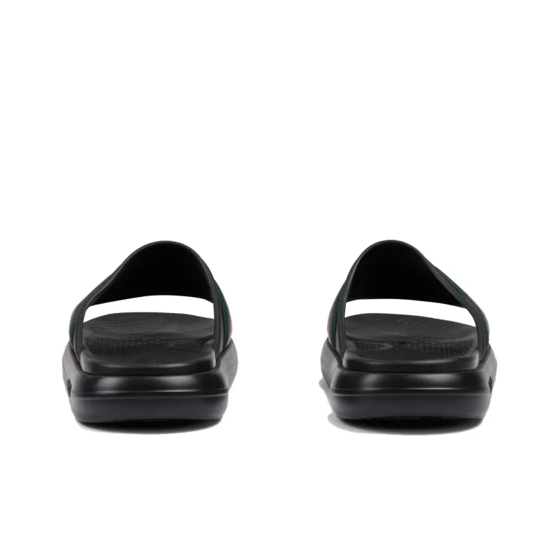 GUCCI Web Slide Sandal 'Black Green Red'-3