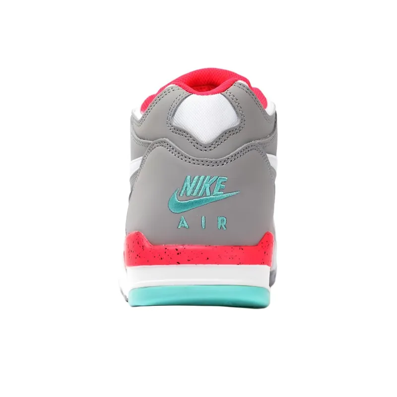 Nike Air Flight 89 Cushioned Slip Resistant Mid Top Vintage Basketball Shoes Men's Gray Red-3