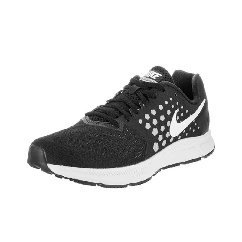 Nike Zoom Span 1 Cushioning, Wear Resistant Low Top Casual Running Shoes Men's Black White-2