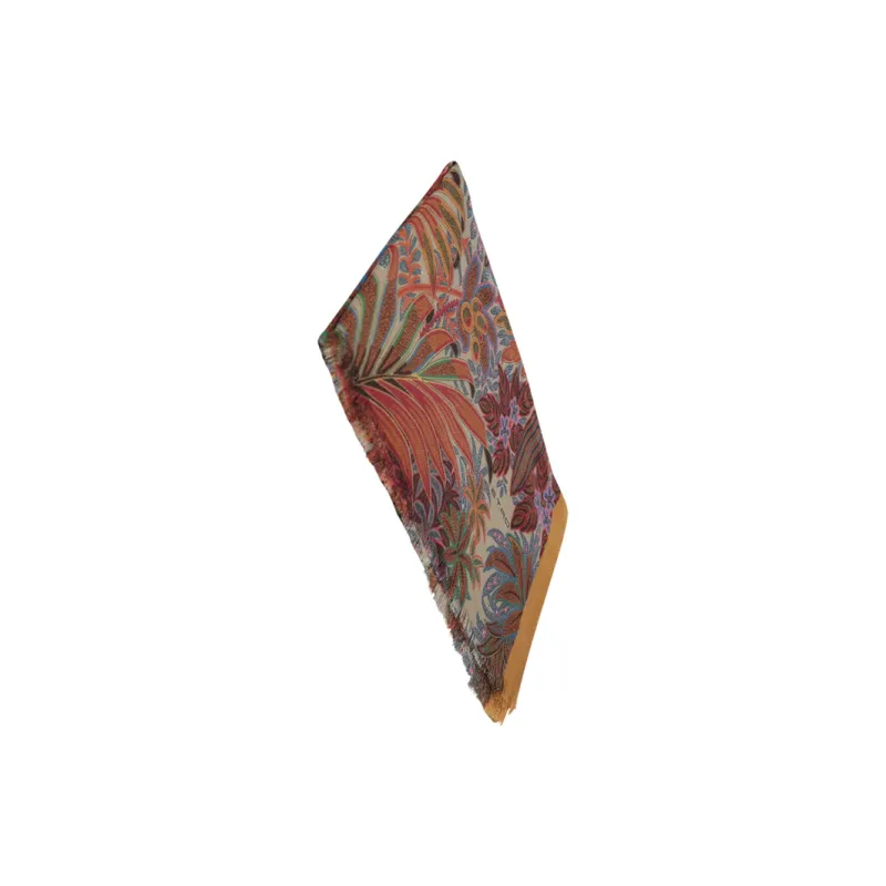 ETRO Floral Printed Frayed Edge Scarf-2