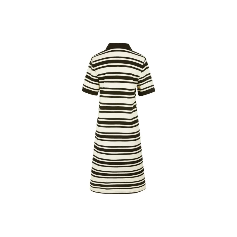 3COLOUR Short Sleeved Dresses Women's Black Rice Stripes-1