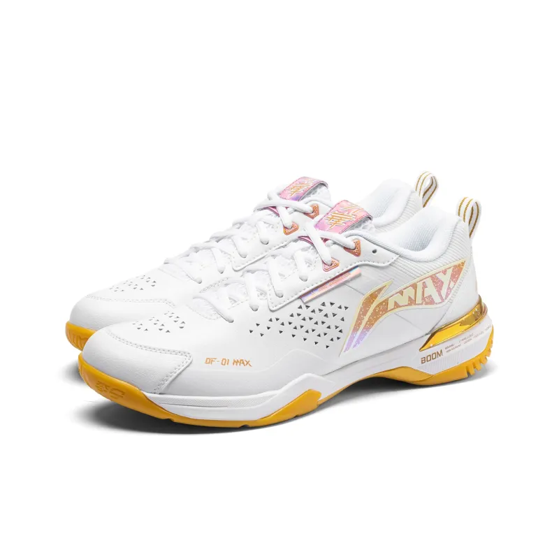 LiNing Blade Ma Cushioning Wear Resistant Low Top Badminton Shoes Unisex White Orange-2