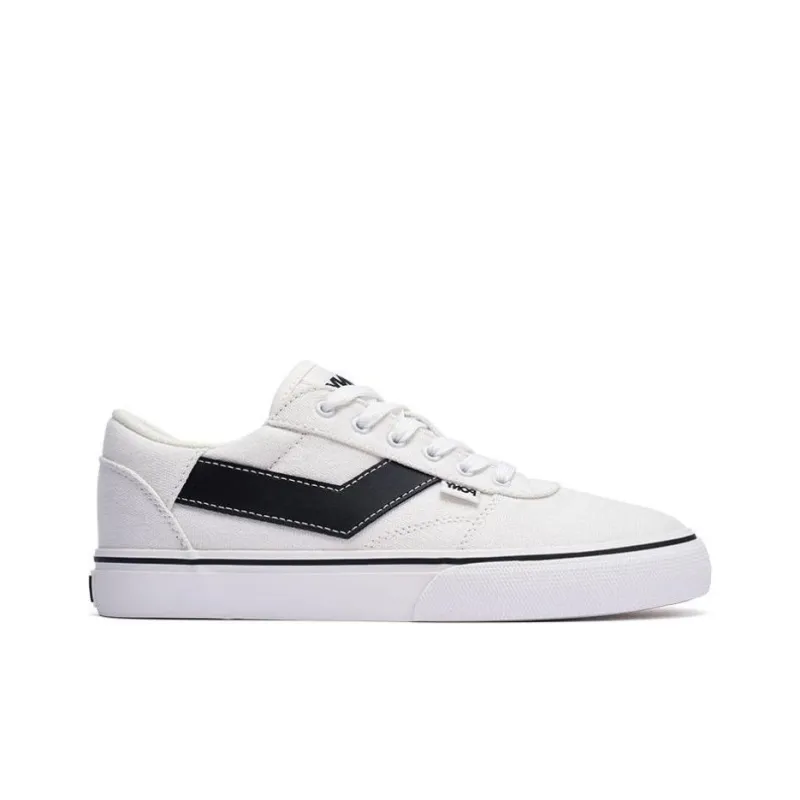 PONY SKATE Slip Resistant Cushioning Breathable Low Top Skateboard Shoes Unisex White Black-1