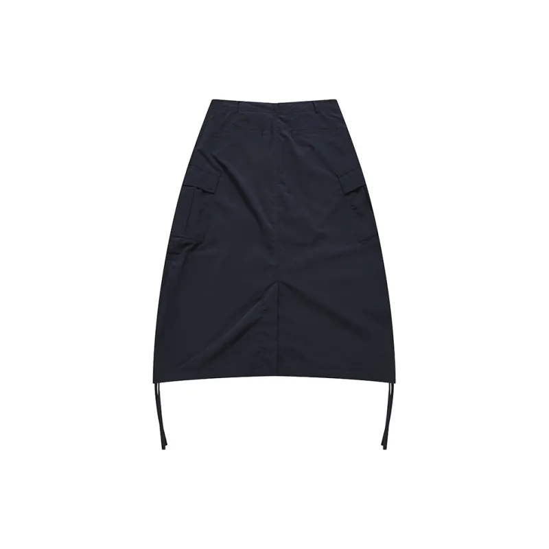 FILA FUSION FILA FUSION X BEAMS Co branded Series Casual Short Skirts Women's Dark Abyss Blue-1