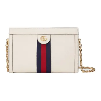GUCCI Ophidia Leather Crossbody Bag, Shoulder Bag Women's White