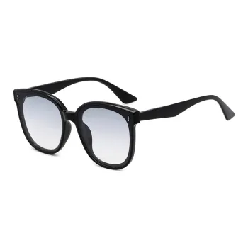 Pair Ponyo TR/Memory Plastic Square Sunglasses Unisex Black Gradient Blue