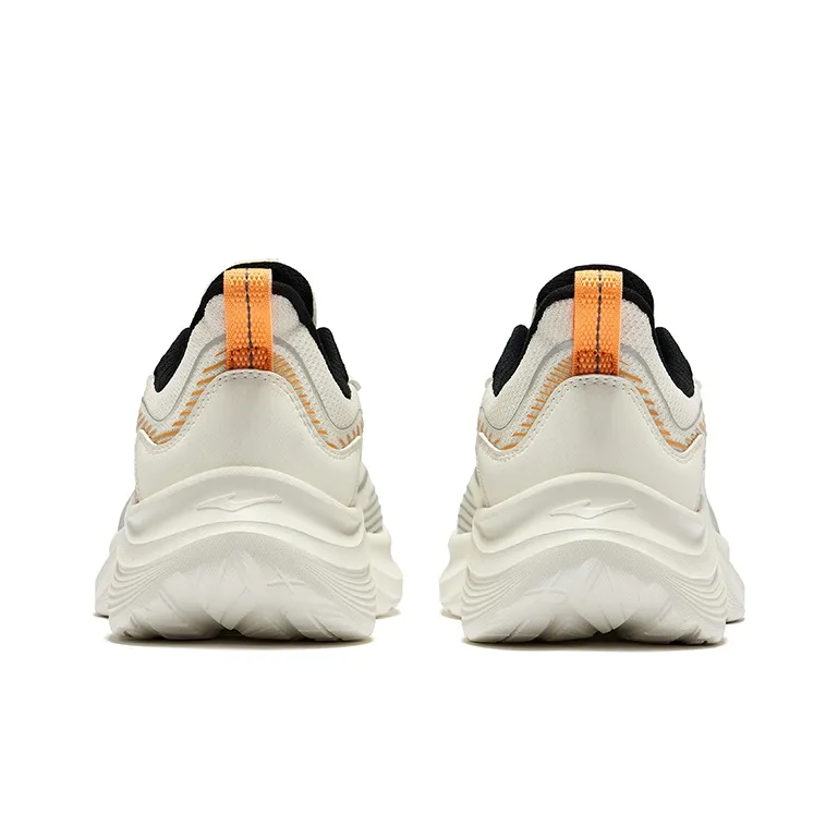 Erke Cushioning Breathable Low Top Running Shoes Men's Microcrystal White Beeswax Orange-3