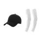 Black Hats & Caps+White Cooling Arm Sleeves