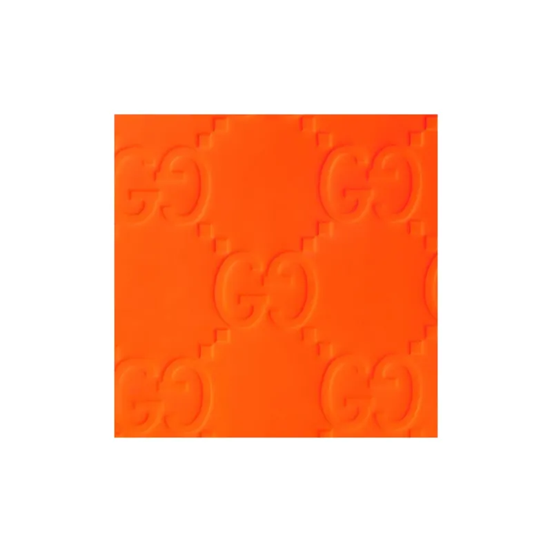 GUCCI Rubber Effect Leather Wallet Men's Orange-5