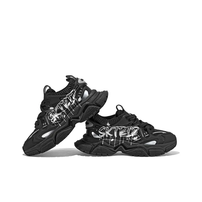 SK.TRIP Crossbow Series Chunky Sneakers Unisex Low Top Jet Black/Phantom Gray-5