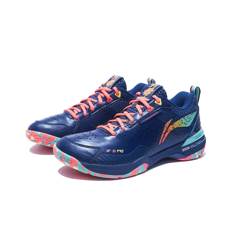 LiNing Blade Pro Anti Slip And Wear Resistant Breathable Low Top Badminton Shoes Unisex Navy-3