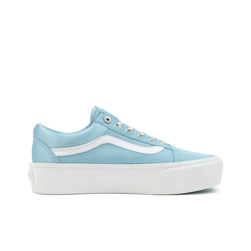 Vans Unisex Sparkle Check Old Skool Platform Sneakers Blue-1