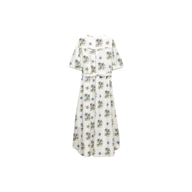 ZARA Short-Sleeved Dresses Women's White-1
