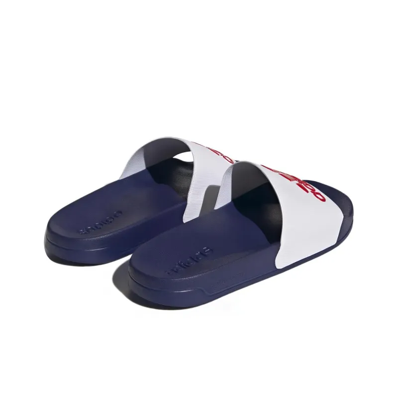 Adidas Adilette Shower Slides Cloud White Better Scarlet Victory Blue-3