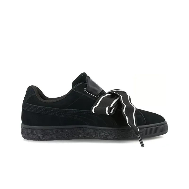 PUMA Suede Heart Satin New Authentic Black Women's-1