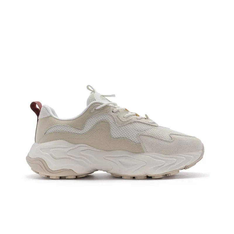 XTEP Migratory Height Increasing Low Top Casual Shoes Men's Milk Tea White/Earthy Tone-1