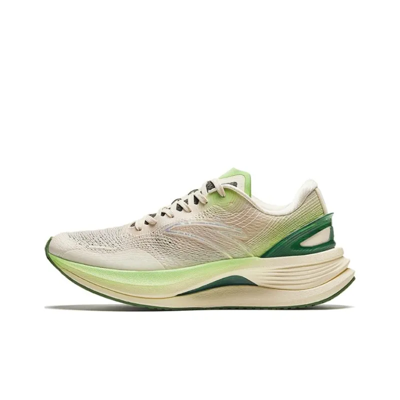 Anta Cushioning Wear-Resistant Low-Top Running Shoes Men's White Green-0
