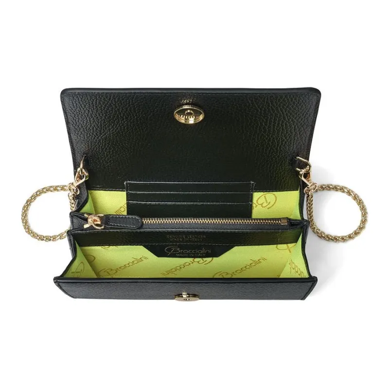 Braccialini Leather Wallet Women's Black-3