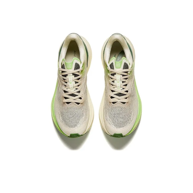 Anta Cushioning Wear-Resistant Low-Top Running Shoes Men's White Green-2