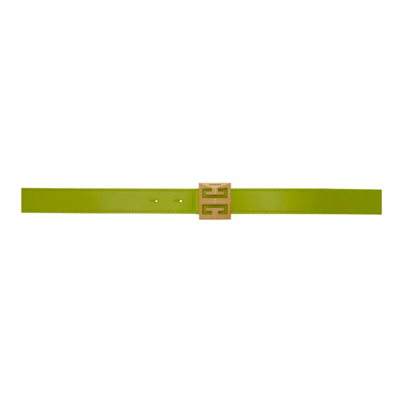 GIVENCHY Double-Sided Design Smooth Buckle Leather Belts Women's Green Width 1.25 Cm-1
