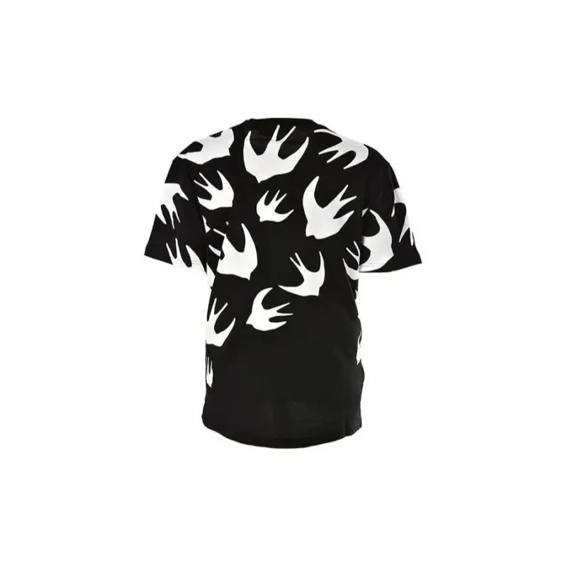 Alexander McQueen Drop Shoulder Sleeve T Shirt Women's Black-1