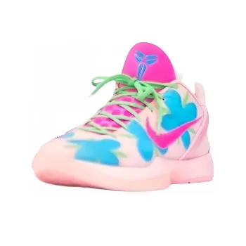 Nike Kobe 5 Protro PE Durable Breathable Low Top Basketball Shoes Men's Pink Blue