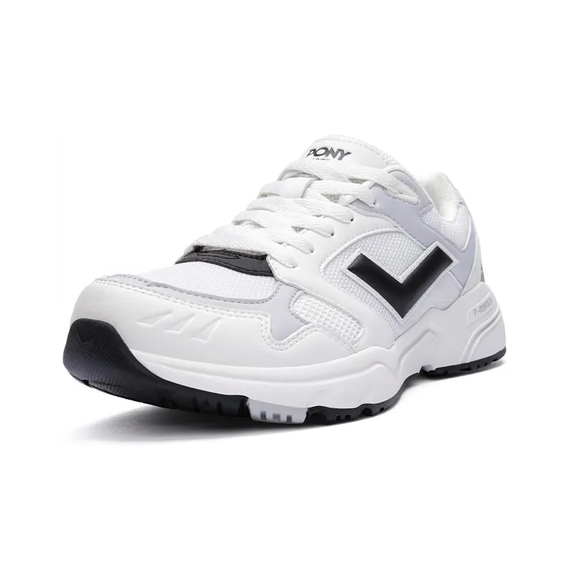 PONY MJ 72 Cushioned Slip Resistant Low Top Casual Running Shoes Unisex White Gray-2