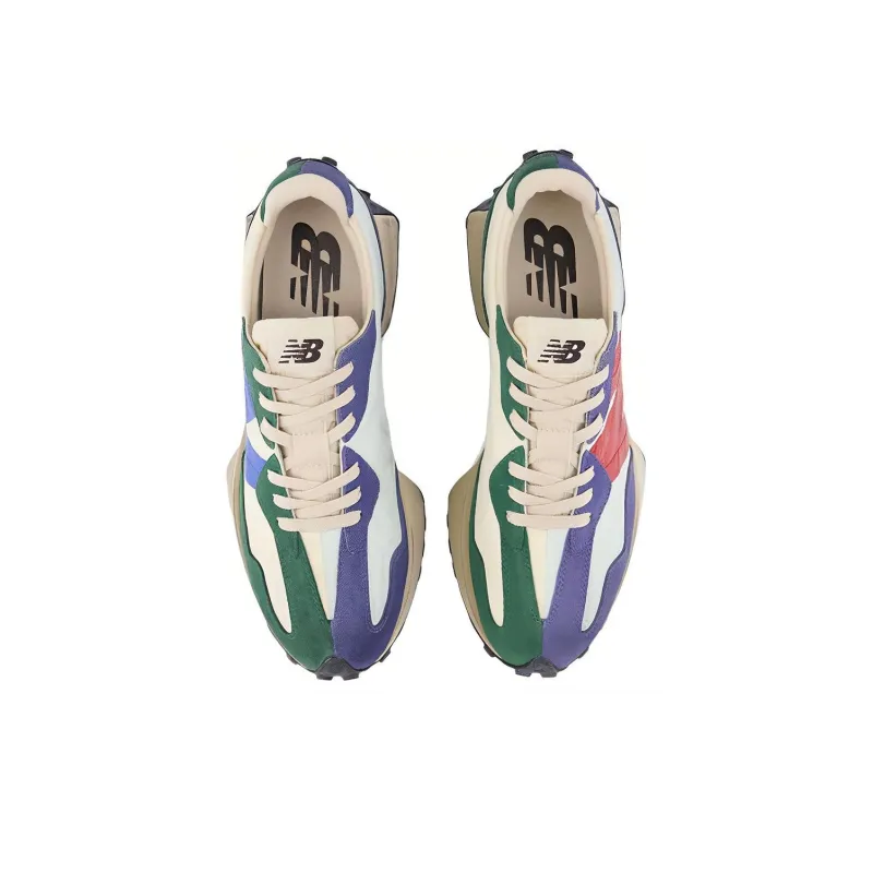 New Balance 327 Forest Green Serene Blue Vintage Worn-4