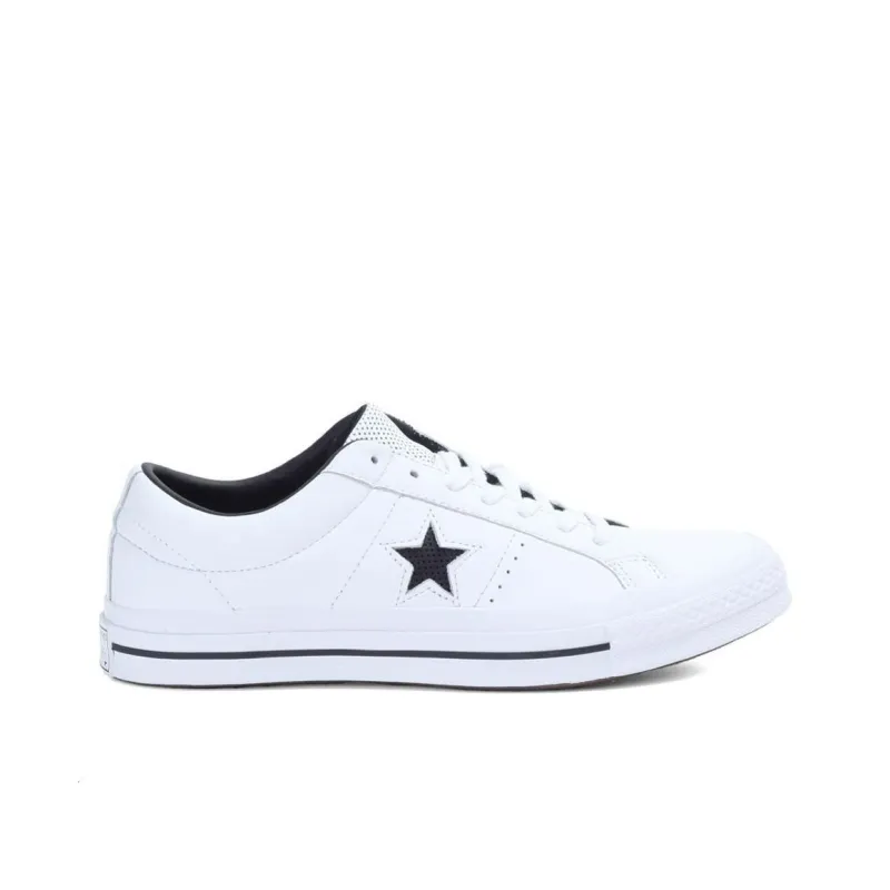 Converse One Star Perforated Leather Low Top 'White Black'-1