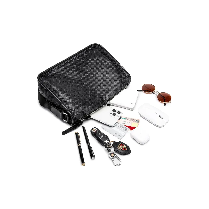 Ace Paul Top Grain Cow Leather Shoulder Bag Regular Unisex Black-5