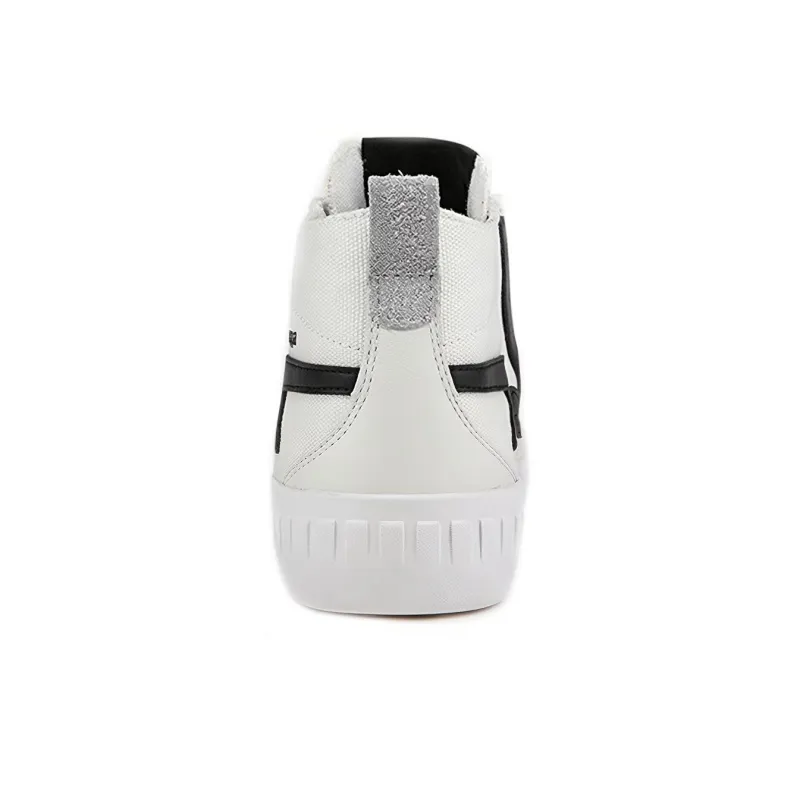 Kappa Anti Slip And Wear Resistant Height Increasing Coverage Mid Top Skateboard Shoes Unisex White Black-4