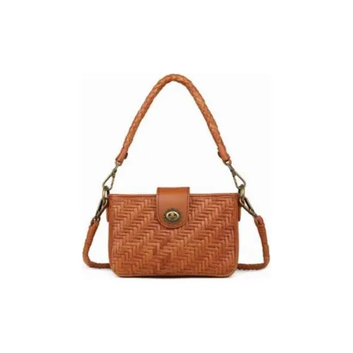 DEERE JACK Cow Leather Crossbody One Shoulder Handbag Trumpets Women's Vintage Brown