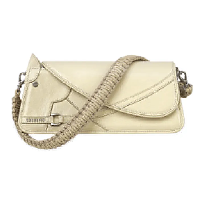 TACOOMO Waxed Leather Shoulder Bag Medium Size Women's White Horse-0