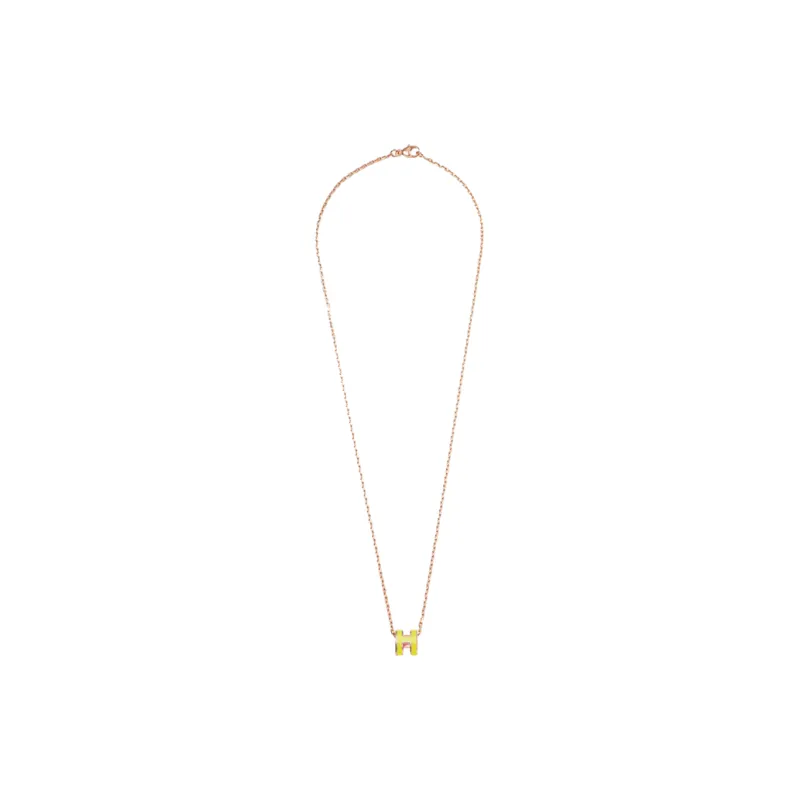 HERMES Pop H Necklace Collection Metal Necklaces Women's Yellow-1