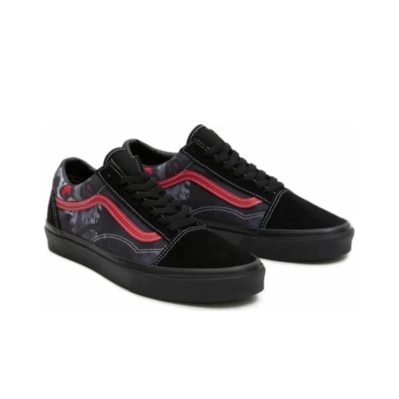 Old Skool Vans 'Midnight Shift Black Skull'-2