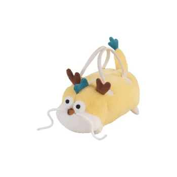 Holding Bamboo Plush Crossbody Bag Regular Unisex Yellow
