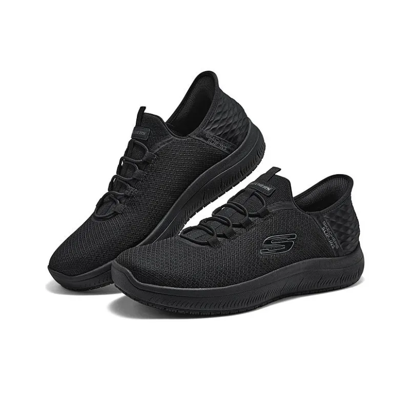 Skechers Slip Ins Cushioning Breathable Low Top Casual Running Shoes Men's Black-1