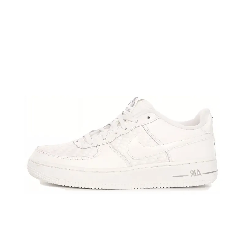 Nike Air Force 1 Low Triple White Leather Woven GS-0