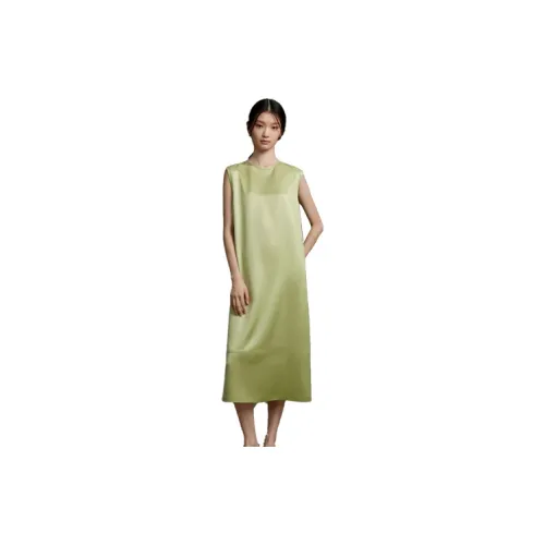 ERDOS Sleeveless Dresses Women's Green Grape Acetate Double-Sided Satin