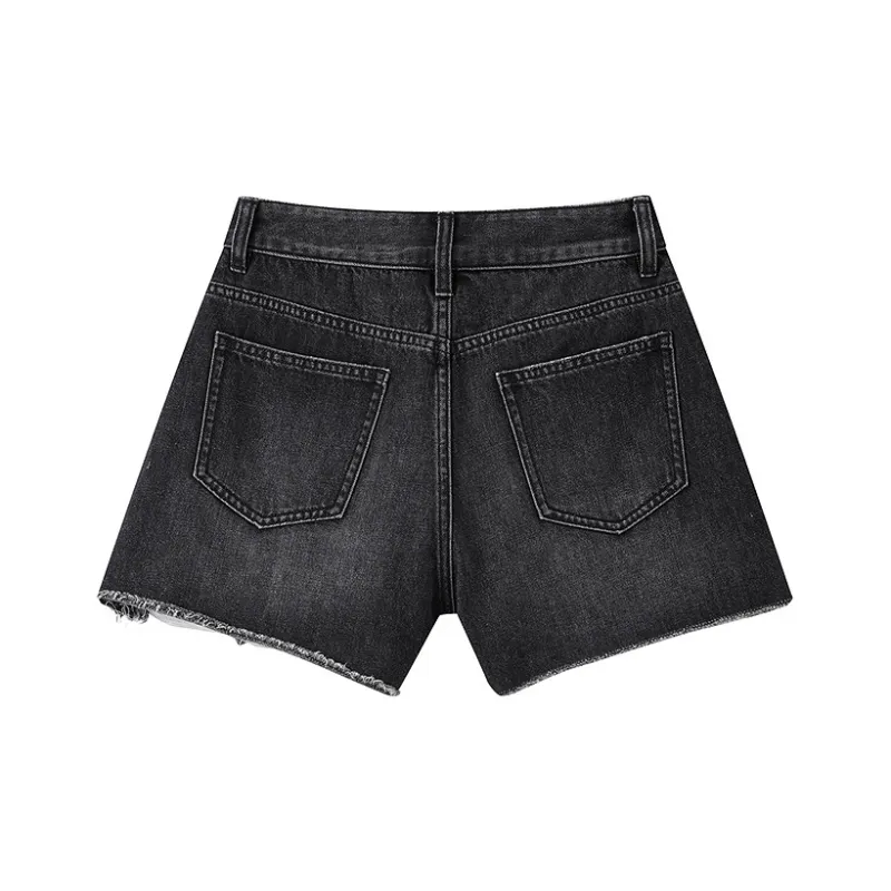 LEDIN Denim Shorts Women's Dark Gray-1