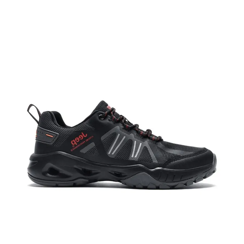 Jeep Cushioned Wear Resistant Breathable Slip Resistant Low Top Outdoor Shoes Men's Black Gray Orange-1
